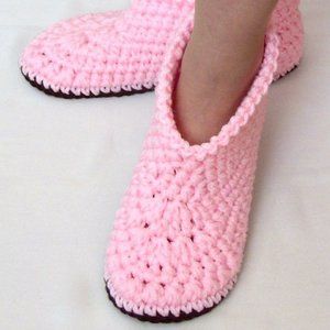 Knitted slippers, handmade